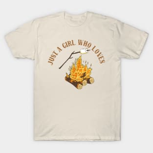 Just A Girl Who Loves Camping Campfires and Smores T-Shirt